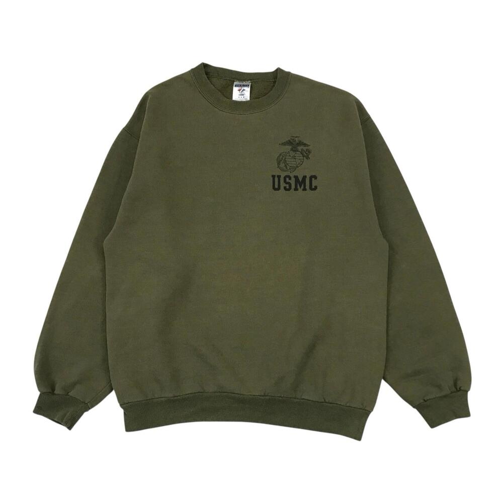 VINTAGE US MARINES SWEATSHIRT MEDIUM M CREWNECK PULLOVER USMC CORPS MILITARY 90s